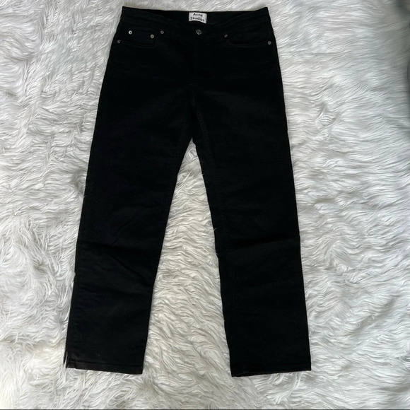 Acne Row Slouchy Straight Jeans Black Designer Casual Women’s Denim 26 - Picture 1 of 11